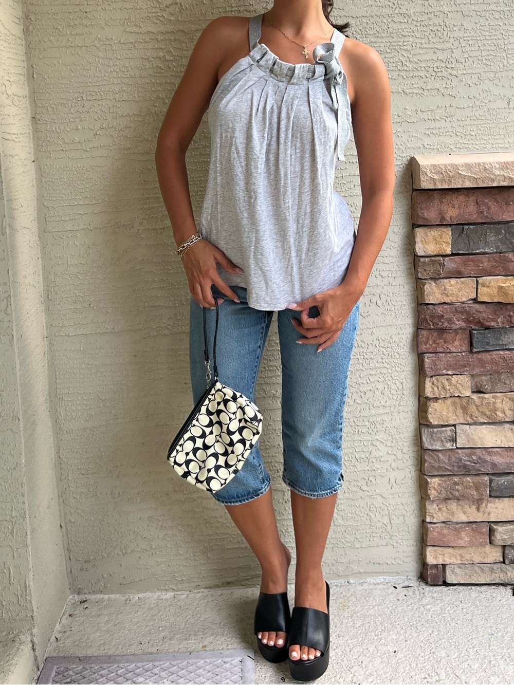 Y2K The Limited heather gray sleeveless tunic top